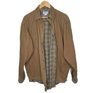 Vintage Carhartt Men’s Canvas Flannel Lined Shirt Jacket Shacket Brown Large‎
